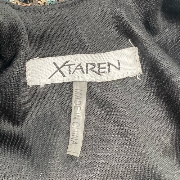 XTaren Blue Green Sequin Short Sleeve Mini Dress Size Small Women’s - Picture 2 of 5